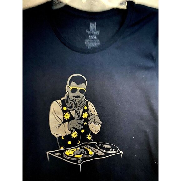 Teefury Blue Graphic T-Shirt XXXL 3XL DJ Preshrunk Unisex Lightweight Cotton New - Picture 4 of 5